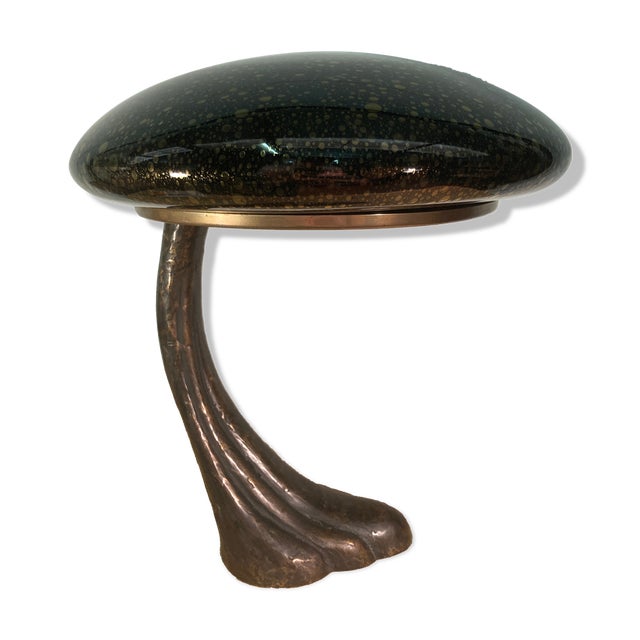 Art Deco Murano Bubble Glass Mushroom Lamp For Sale - Image 11 of 13