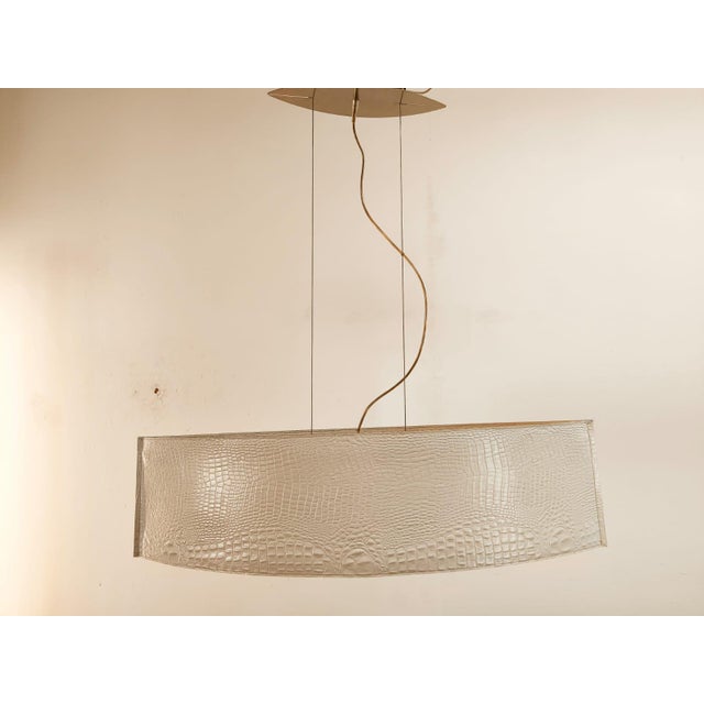 Oval Leather Suspension Lamp For Sale - Image 11 of 16