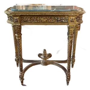 19th Century Louis XVI Carved and Giltwood Console With Marble Top