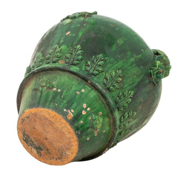 Green Italian Green Glazed Terracotta Vase For Sale - Image 8 of 10