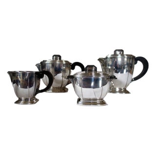 Parisian Silver Edition Coffee and Tea Service by Ravinet Denfert, 1920s, Set of 4 For Sale