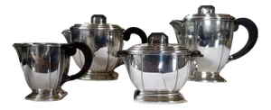Parisian Silver Edition Coffee and Tea Service by Ravinet Denfert, 1920s, Set of 4