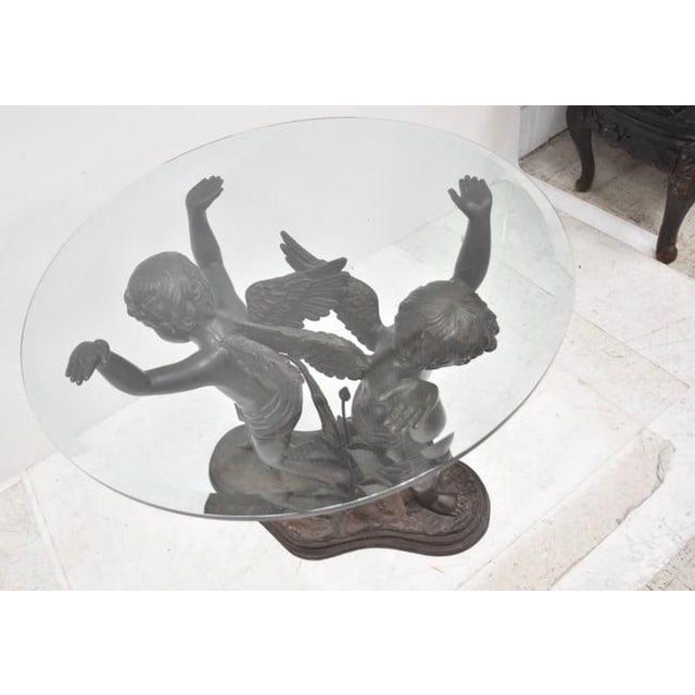 1970s Bronze Cherub Foyer Table For Sale - Image 10 of 10