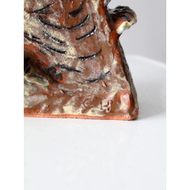 Vintage Clare Holmberg Studio Pottery Owl Jar For Sale - Image 6 of 13