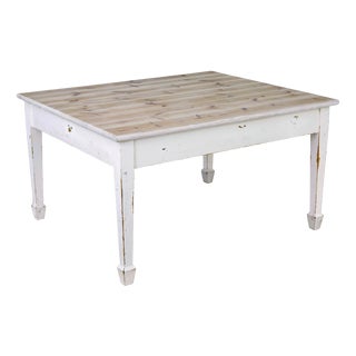 Large Swedish Painted Pine Kitchen Table, 19th Century For Sale