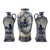 1920s Delft Blue Three Vase Mantle Set For Sale
