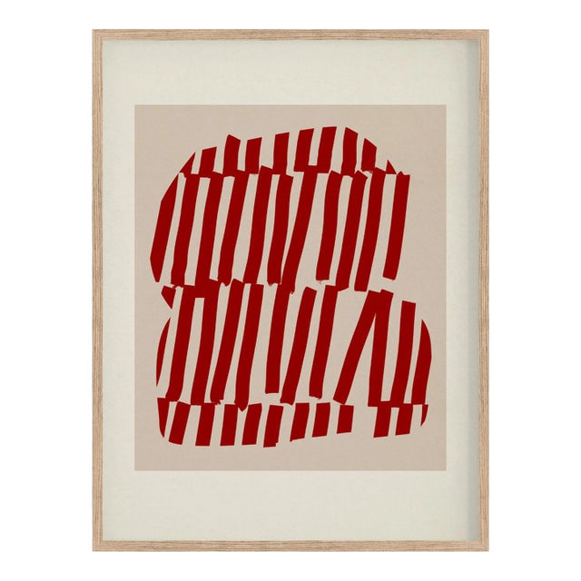 Contemporary Abstract Red Giclee Print, Framed For Sale