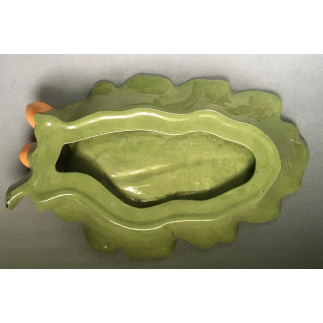 Green Vintage 1960s Green Leaf & Acorn Ceramic Dish For Sale - Image 8 of 13