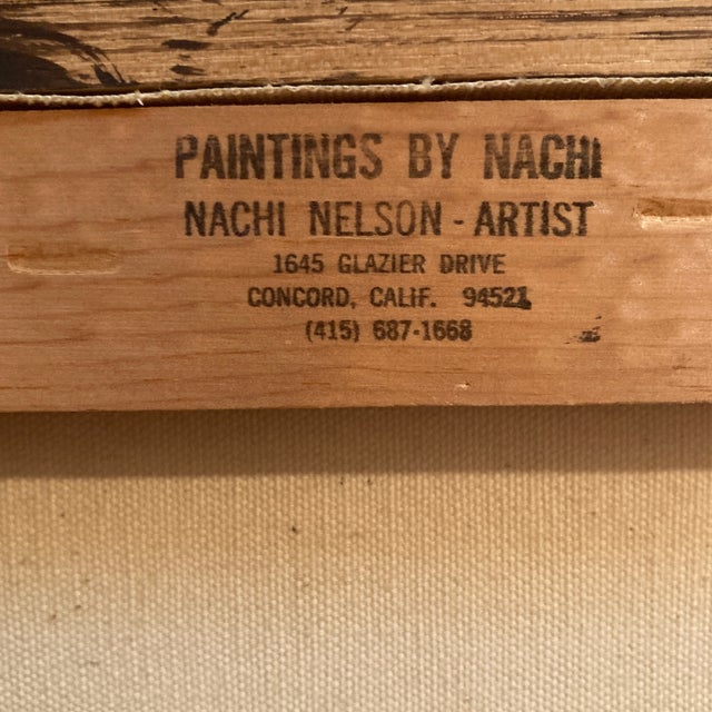 1970s Triptych Oil Paintings by California Artist Nachi Nelson - Fully Stamped Collector Set in Floater Frames For Sale - Image 12 of 12