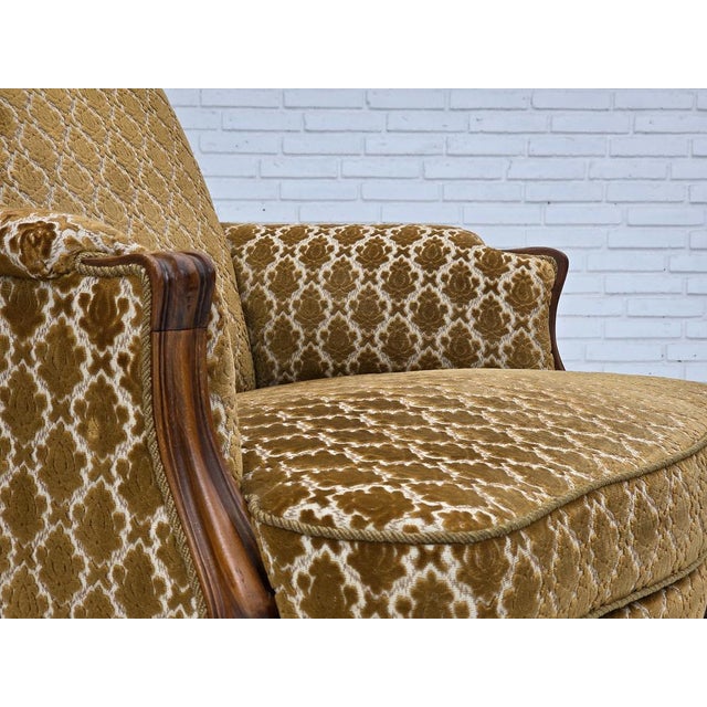 Brown Vintage Danish Relax Chair in Furniture Velour, 1950s For Sale - Image 8 of 18