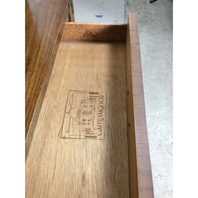 Mid Century Campaign Style Writing Desk With Shelving Unit For Sale - Image 14 of 18