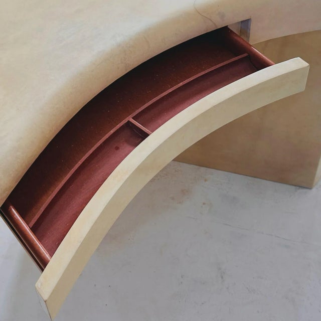 Ivory Karl Springer Goatskin Freeform Desk, 1988 For Sale - Image 8 of 12