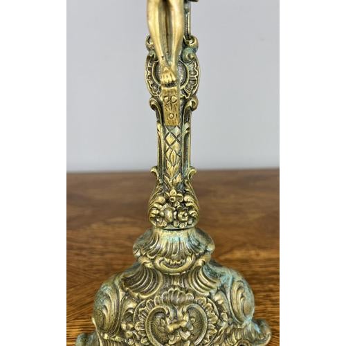 Vintage French Brass Religious Ornate Altar Cross For Sale - Image 9 of 13