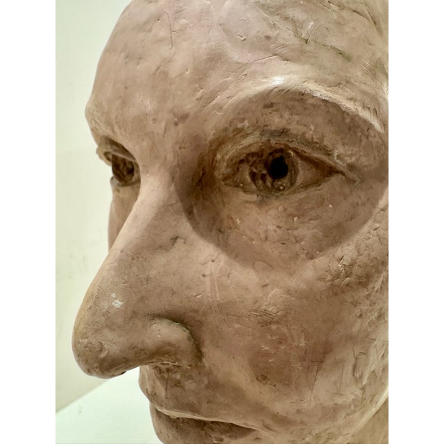 1960s Larry Mohr Painted Plaster Terrac Bust Sculpture Signed From Artist Estate For Sale - Image 9 of 11