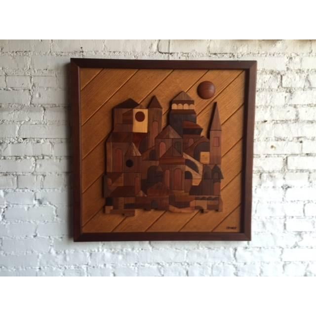 David Criner Vintage Wood Geometric Art Piece Chairish
