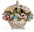 Bassano Ceramic Basket with Flowers, Italy, 1950s For Sale - Image 3 of 18