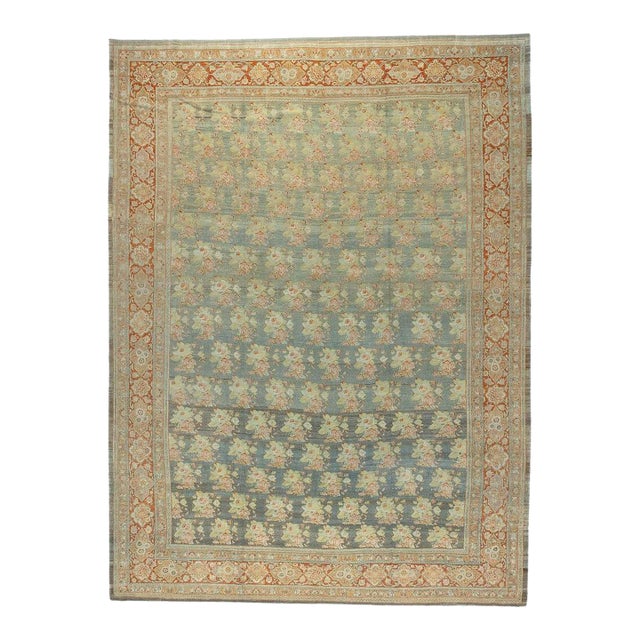 Antique Zabihi Collection Persian Bidjar Floral Rug - 12'5" x 16'7" For Sale