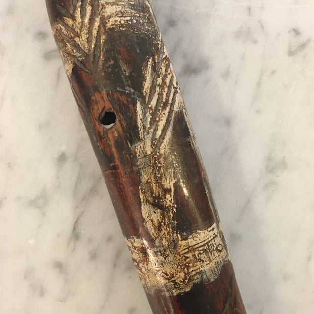 Wood Hand Carved Flute For Sale - Image 4 of 12