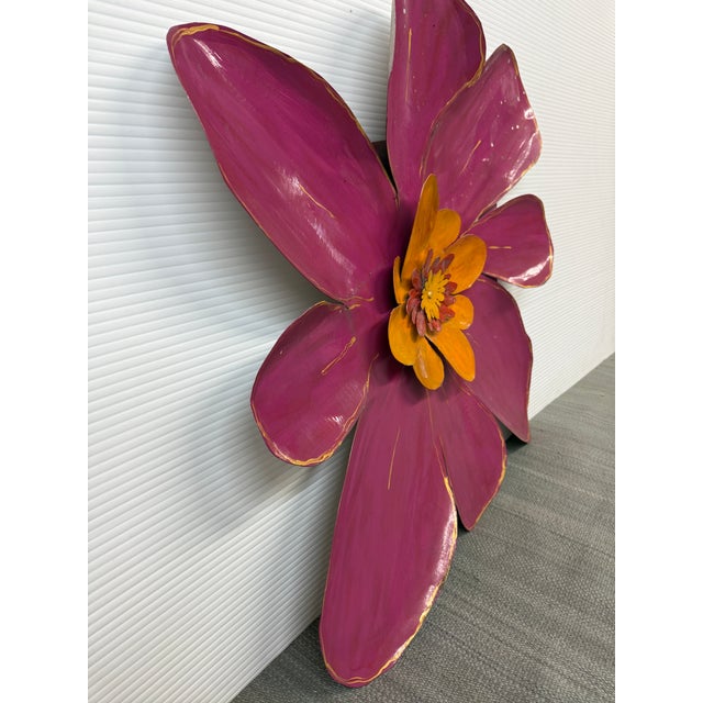 Metal Pat & Andre Juneau Metal Flower Wall Sculpture, Extra Large For Sale - Image 7 of 12