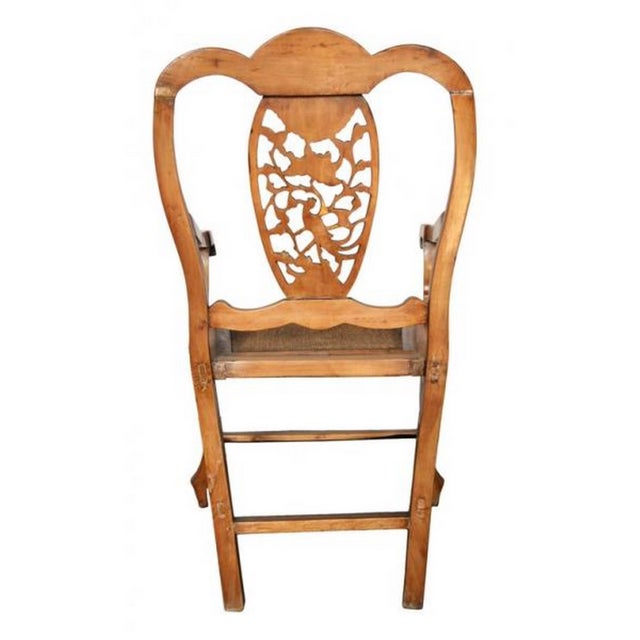 Antique 19th Century Chinese Carved Chair with Hand-Carved Pierced Splat For Sale - Image 9 of 9