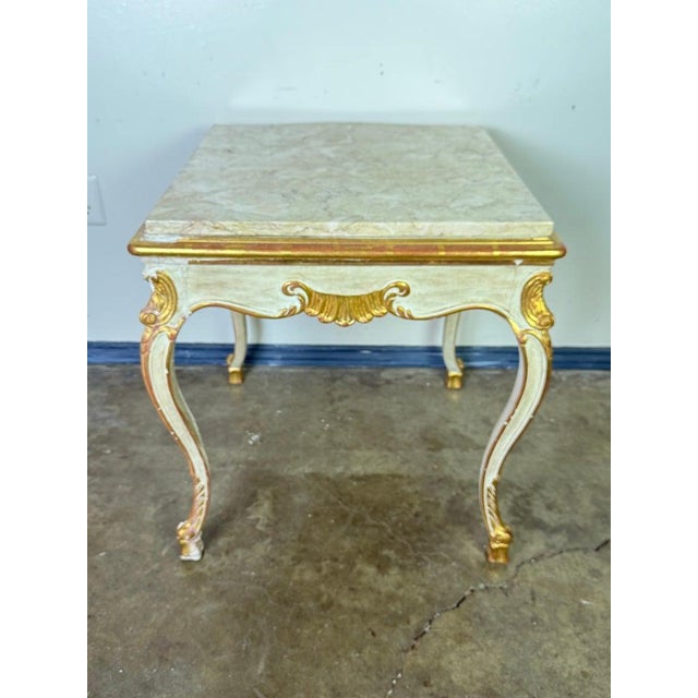 Italian Rococo Console Table, Giltwood & Marble Top, Mid-20th Century For Sale - Image 16 of 16