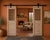 Pair of Antique Chinese Bleached Pine Trellis-top Wall Panels/Doors/Screen, originally designed as room paneling with a...