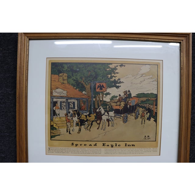 American Framed 1908 Spread Eagle Inn Historical Print by Robert Smith Ale Brewing Co. For Sale - Image 3 of 11