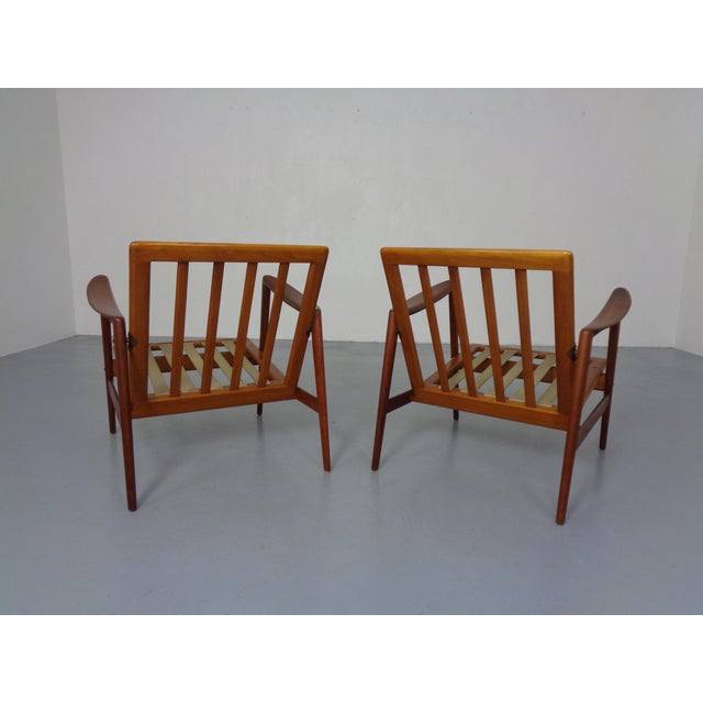 Set of Danish Organic Teak Armchairs attributed to Hans Olsen, Denmark, 1950s For Sale - Image 14 of 18