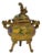 Mid-20th Century Japanese Champlevé Enamel Tripod Koro With Shishi Finial For Sale