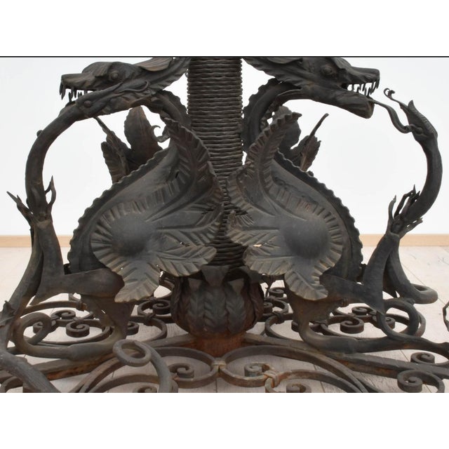 Large Wrought Iron Lamp Post from Mazzucotelli, 1910s For Sale - Image 9 of 13