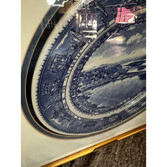 Vintage Framed Blue and White Plate With Scene "Baltimore and Ohio R R" For Sale In Atlanta - Image 6 of 7
