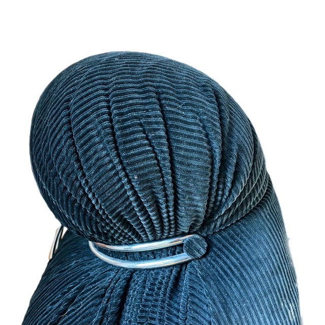 Black Black Corduroy 3-Seater Soriana Sofa by Afra & Tobia Scarpa for Cassina, 1972 For Sale - Image 8 of 13