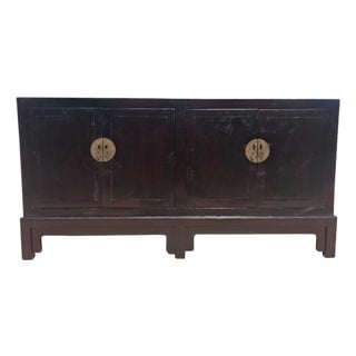 Early 20th Century Chinese Lacquered 4 Door Sideboard For Sale