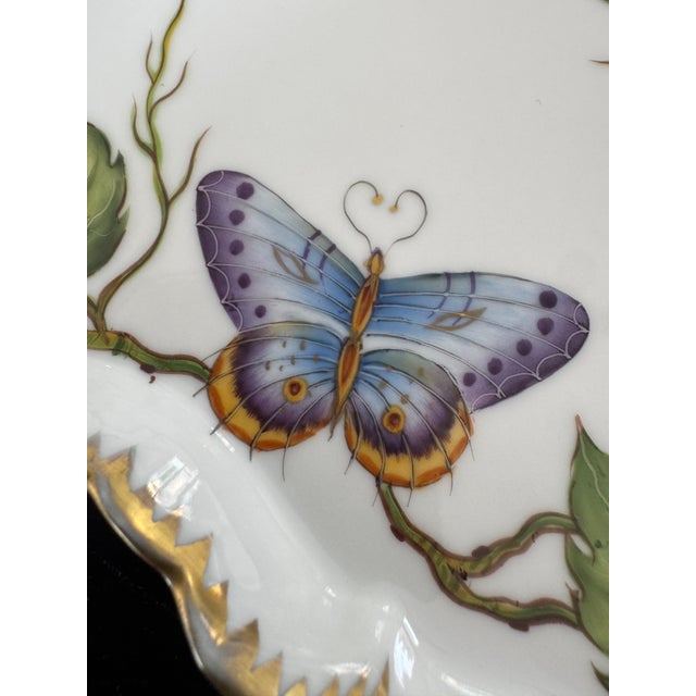 Anna Weatherely Butterfly Spring in Budapest Handpainted Porcelian Series Cream & Sugar With Serving Trey For Sale - Image 10 of 10
