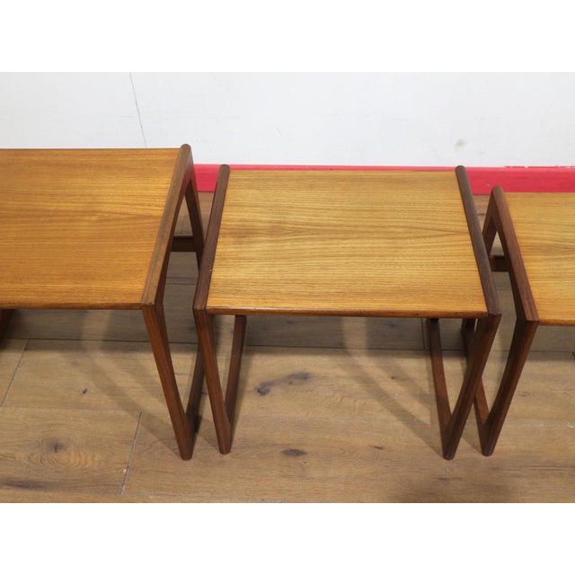 Mid Century Modern Vintage Teak Quadrille Nesting Ends Tables in the Style of G Plan Danish Style For Sale - Image 13 of 14