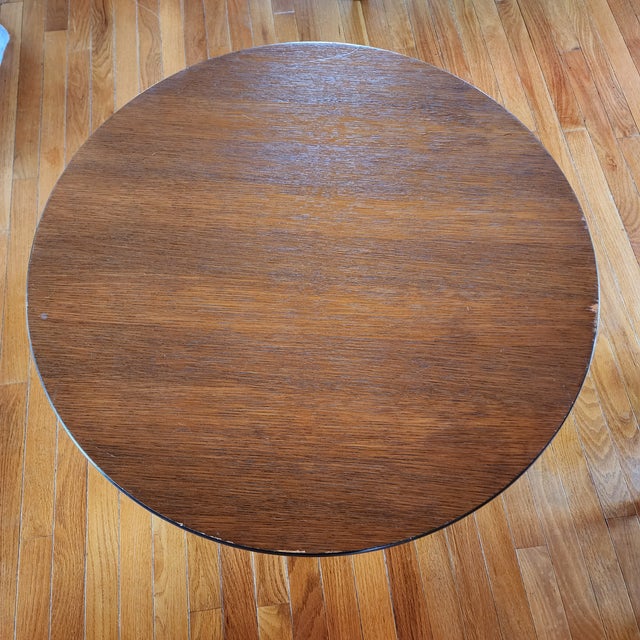 1960s Herman Miller Eames Round Walnut Coffee Table With Aluminum Base – Mid-Century Modern For Sale - Image 12 of 13