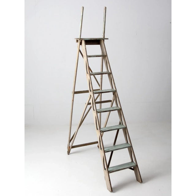 Wood Antique Wooden Ladder For Sale - Image 7 of 11