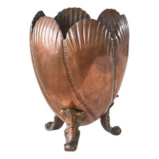 Antique Vase or Wine Cooler in Patinated Copper 19th Century For Sale