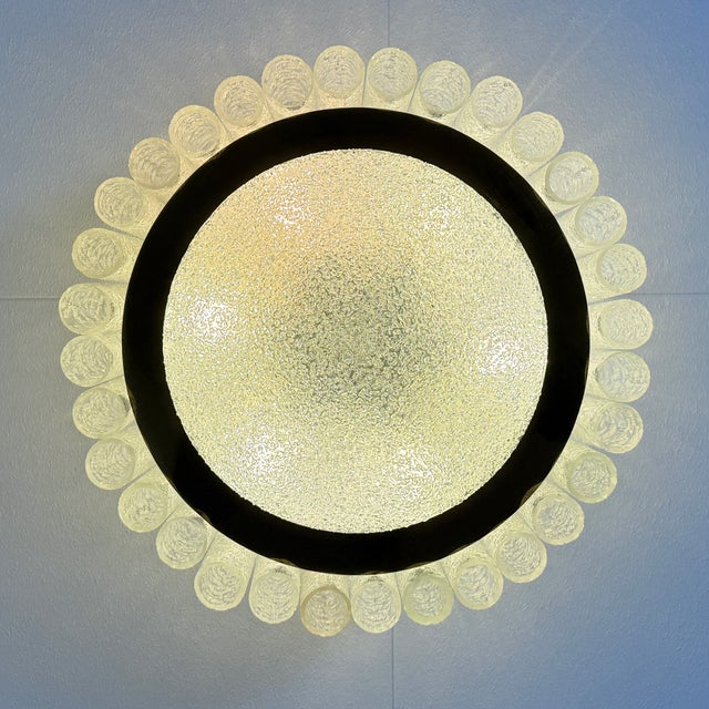 1960s Vintage German Murano Glass Ceiling Lamp from Doria Leuchten, 1960s For Sale - Image 5 of 9
