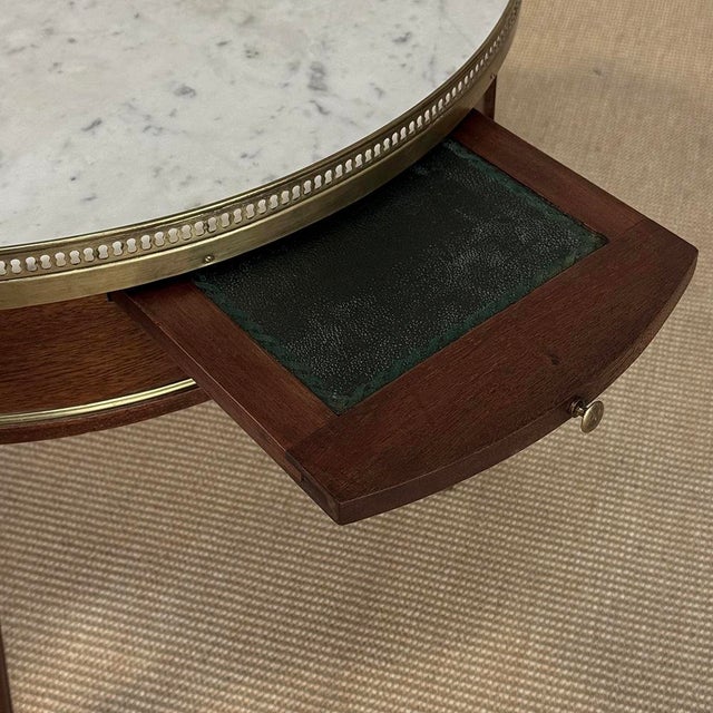 Antique French Louis XVI Mahogany Marble Top Bouillotte Table For Sale - Image 18 of 18