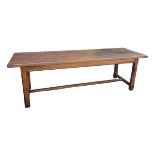 Large French Farmhouse Dining Table in Oak, 1880 For Sale