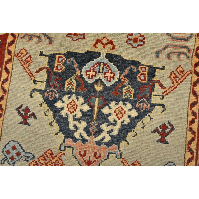 Textile Kazak Runner 2’9” X 9’4” Gray Wool Tribal Hand-Knotted Oriental Rug For Sale - Image 7 of 14