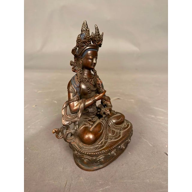 Bronze Statue of Buddha, Vintage For Sale - Image 9 of 14