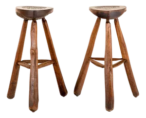 Brutalist Bar Stools, Set of 2
