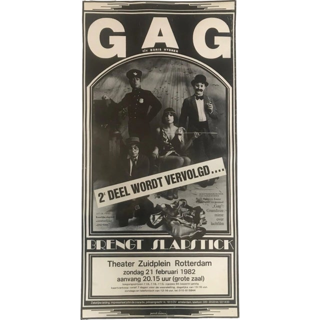 Dutch Theater Poster Gag Zuidplein Theater in Rotterdam, 1982 For Sale