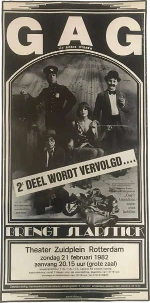Dutch Theater Poster Gag Zuidplein Theater in Rotterdam, 1982