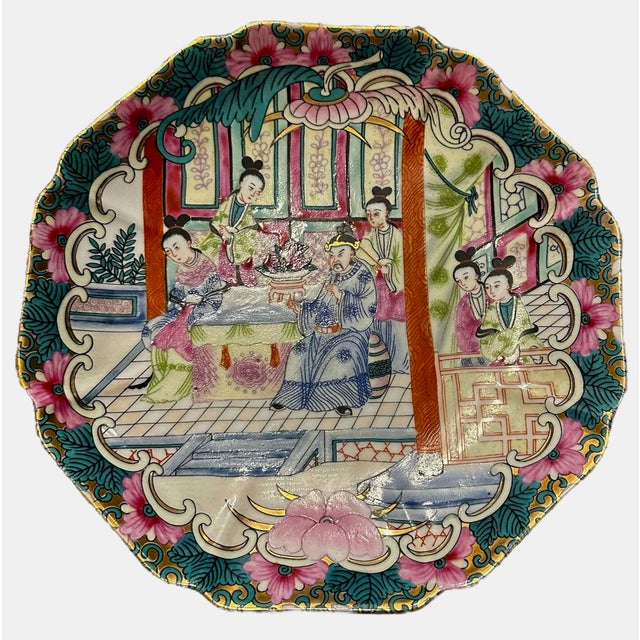 Vintage Chinese Export Rose Medallion Porcelain Plate For Sale In Birmingham - Image 6 of 7