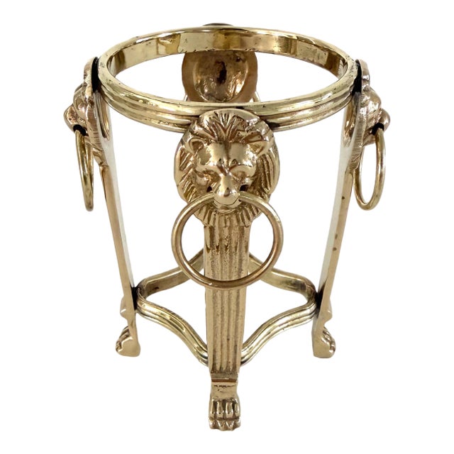 Vintage Brass Neoclassical Style Orb Stand For Sale