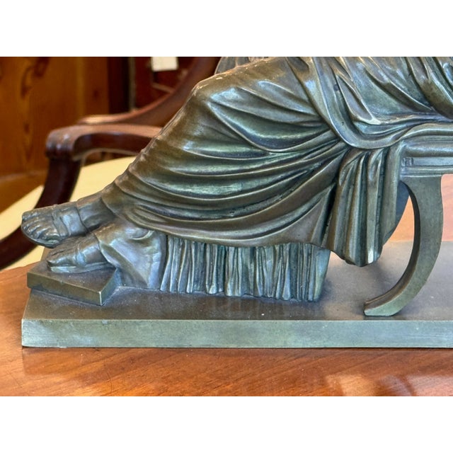 Metal Recumbent Figure Bronze Sculpture For Sale - Image 7 of 8