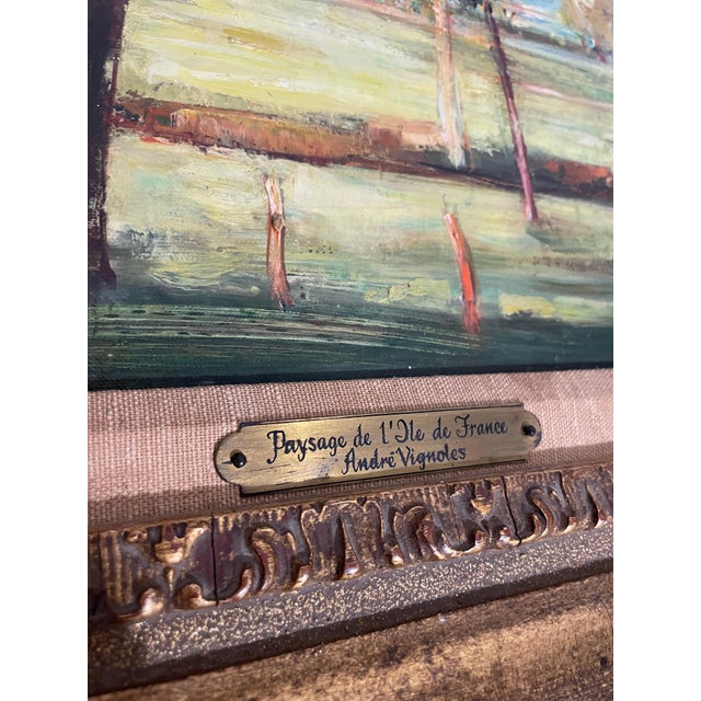 Post Impressionist André Vignoles, French Post Impressionist Oil Painting Andre Vignoles Wooded Landscape For Sale - Image 3 of 11